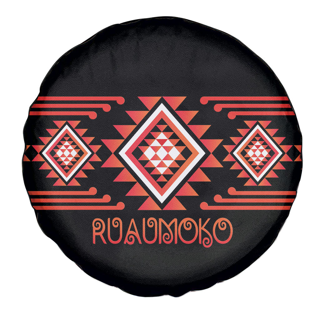 Aotearoa Atua Ruaumoko Spare Tire Cover Maori Powerful God Taniko Motifs LT14 - Polynesian Pride