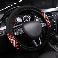 Aotearoa Atua Ruaumoko Steering Wheel Cover Maori Powerful God Taniko Motifs LT14 Universal Fit Orange - Polynesian Pride