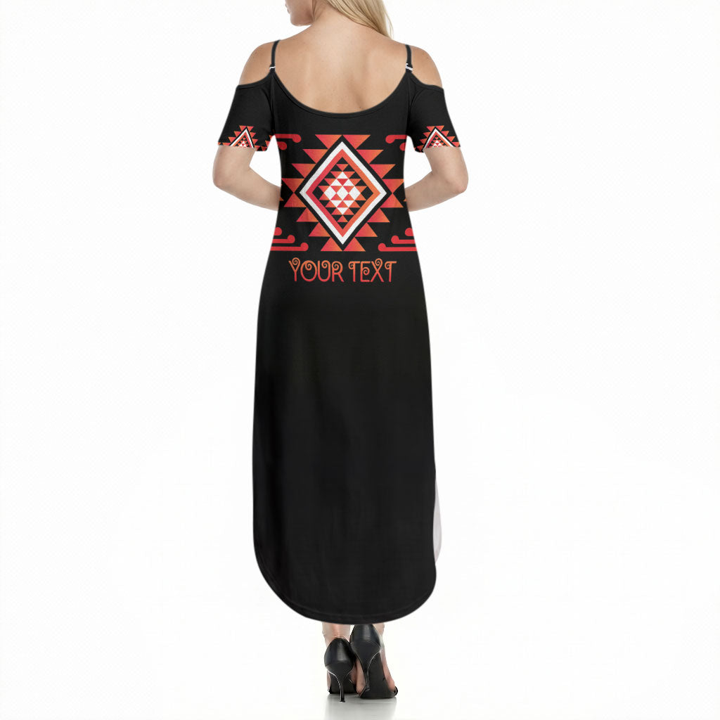 Aotearoa Atua Ruaumoko Personalised Summer Maxi Dress Maori Powerful God Taniko Motifs LT14 - Polynesian Pride