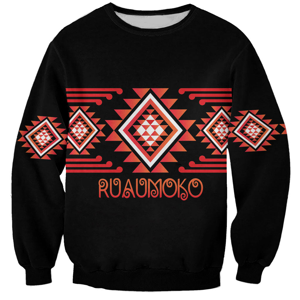 Aotearoa Atua Ruaumoko Personalised Sweatshirt Maori Powerful God Taniko Motifs LT14 Unisex Orange - Polynesian Pride