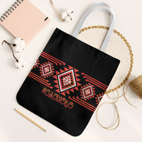 Aotearoa Atua Ruaumoko Tote Bag Maori Powerful God Taniko Motifs LT14 White Strap One Size Orange - Polynesian Pride