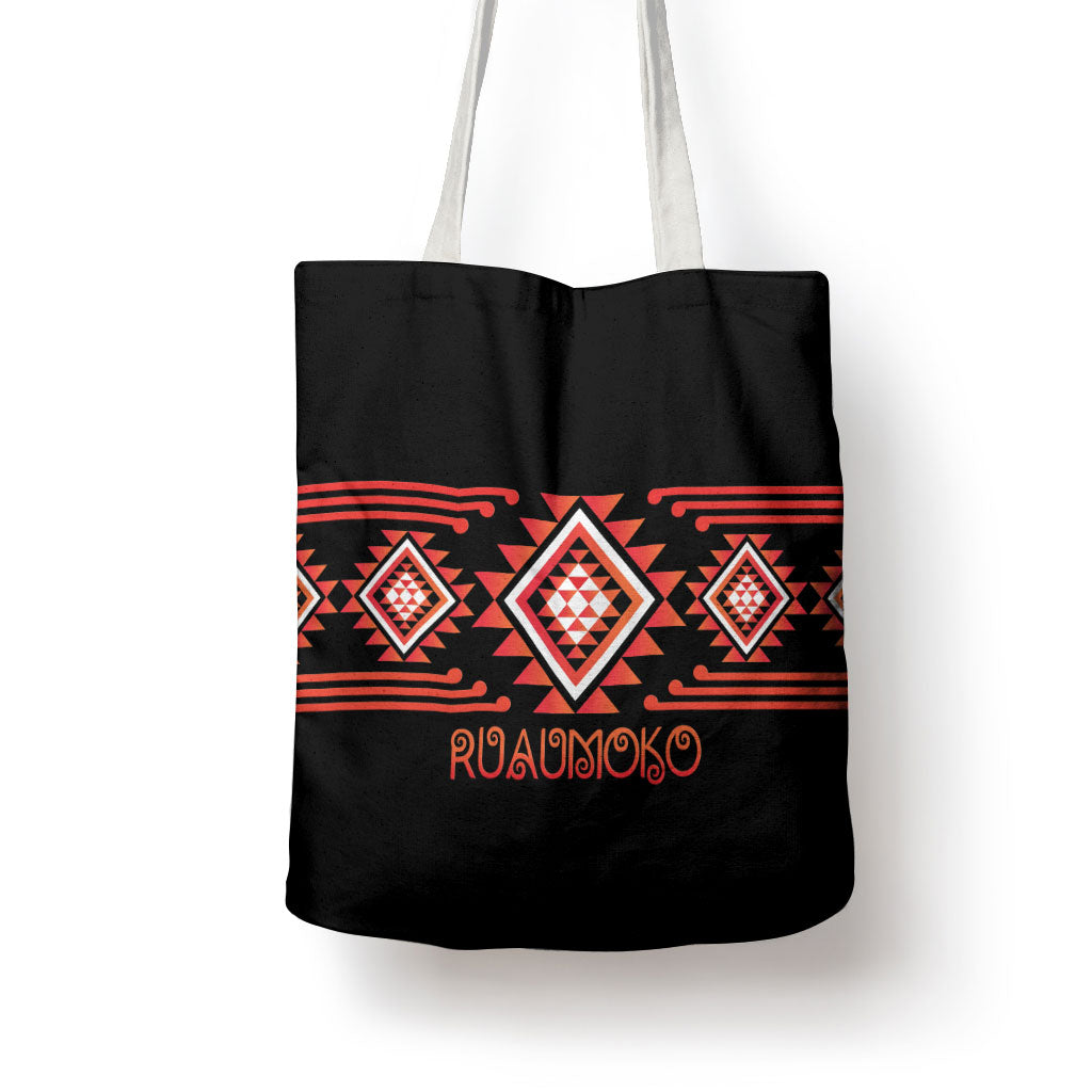 Aotearoa Atua Ruaumoko Tote Bag Maori Powerful God Taniko Motifs LT14 - Polynesian Pride