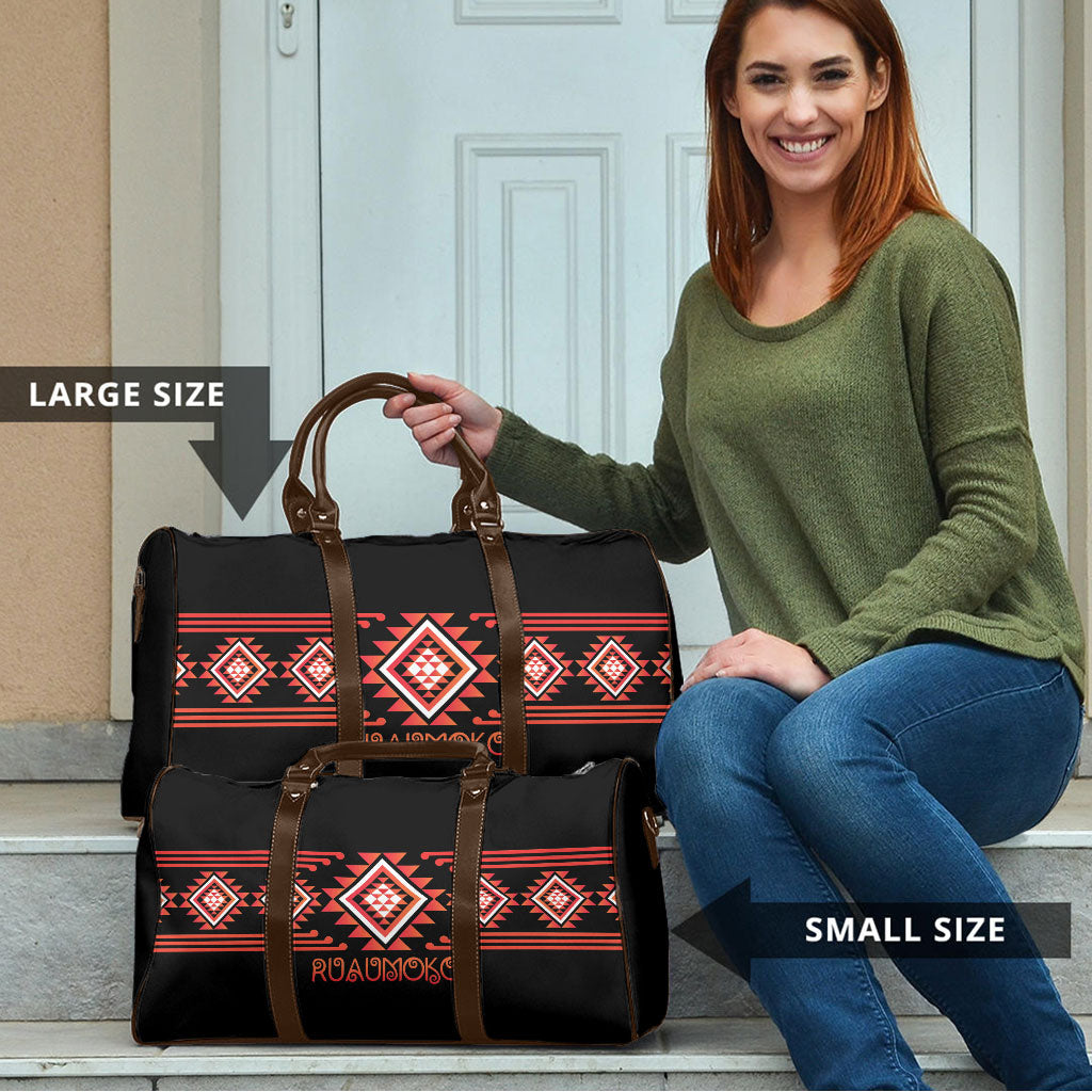 Aotearoa Atua Ruaumoko Travel Bag Maori Powerful God Taniko Motifs LT14 - Polynesian Pride