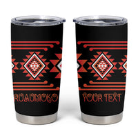 Aotearoa Atua Ruaumoko Personalised Tumbler Cup Maori Powerful God Taniko Motifs LT14 Orange - Polynesian Pride