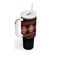 Aotearoa Atua Ruaumoko Personalised Tumbler With Handle Maori Powerful God Taniko Motifs LT14 - Polynesian Pride