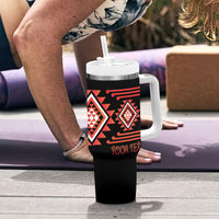 Aotearoa Atua Ruaumoko Personalised Tumbler With Handle Maori Powerful God Taniko Motifs LT14 - Polynesian Pride