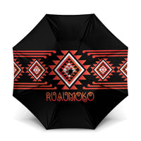 Aotearoa Atua Ruaumoko Umbrella Maori Powerful God Taniko Motifs LT14 One Size Folded 11.42 inch Opened Diameter 37.4 inch Orange - Polynesian Pride