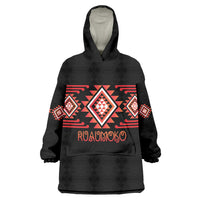 Aotearoa Atua Ruaumoko Personalised Wearable Blanket Hoodie Maori Powerful God Taniko Motifs LT14 One Size Orange - Polynesian Pride