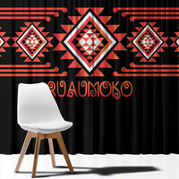 Aotearoa Atua Ruaumoko Window Curtain Maori Powerful God Taniko Motifs LT14 - Polynesian Pride