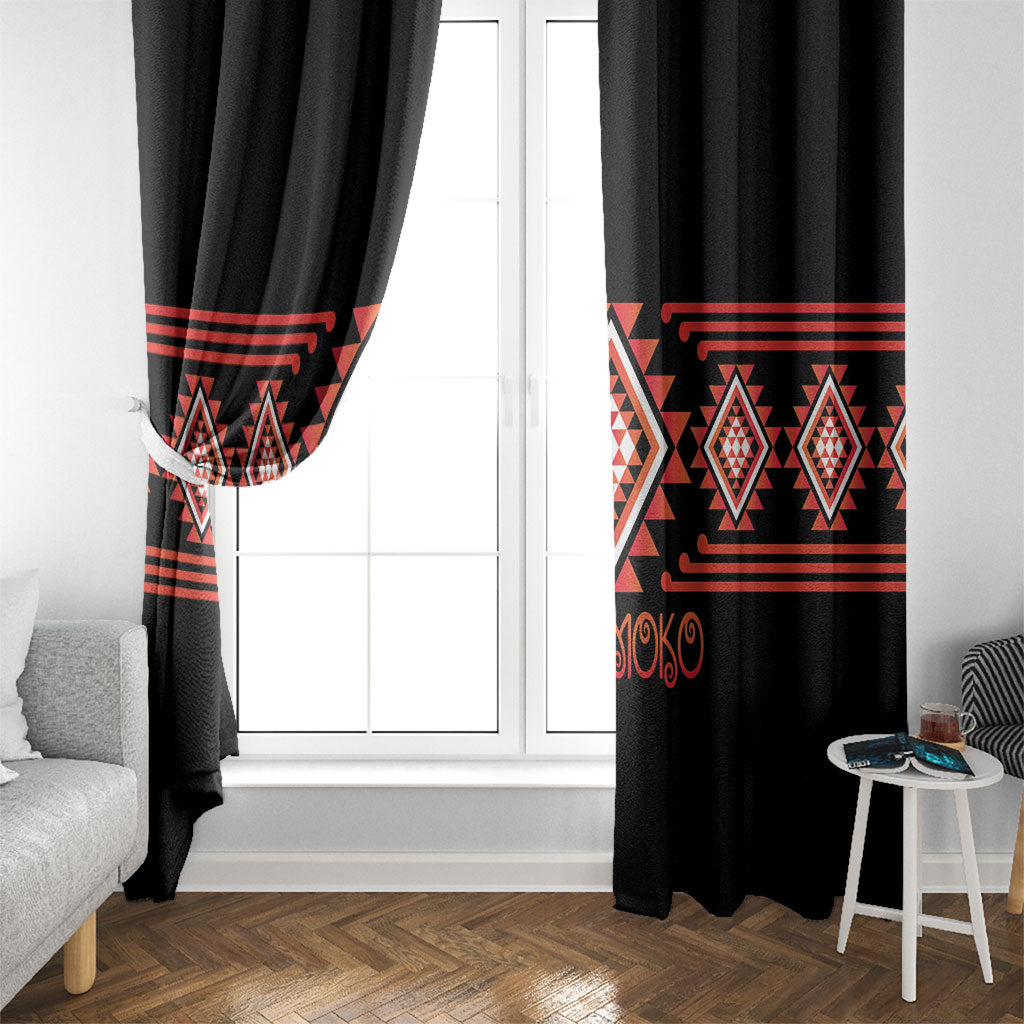 Aotearoa Atua Ruaumoko Window Curtain Maori Powerful God Taniko Motifs LT14 - Polynesian Pride