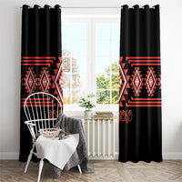 Aotearoa Atua Ruaumoko Window Curtain Maori Powerful God Taniko Motifs LT14 - Polynesian Pride