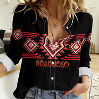 Aotearoa Atua Ruaumoko Personalised Women Casual Shirt Maori Powerful God Taniko Motifs LT14 Female Orange - Polynesian Pride