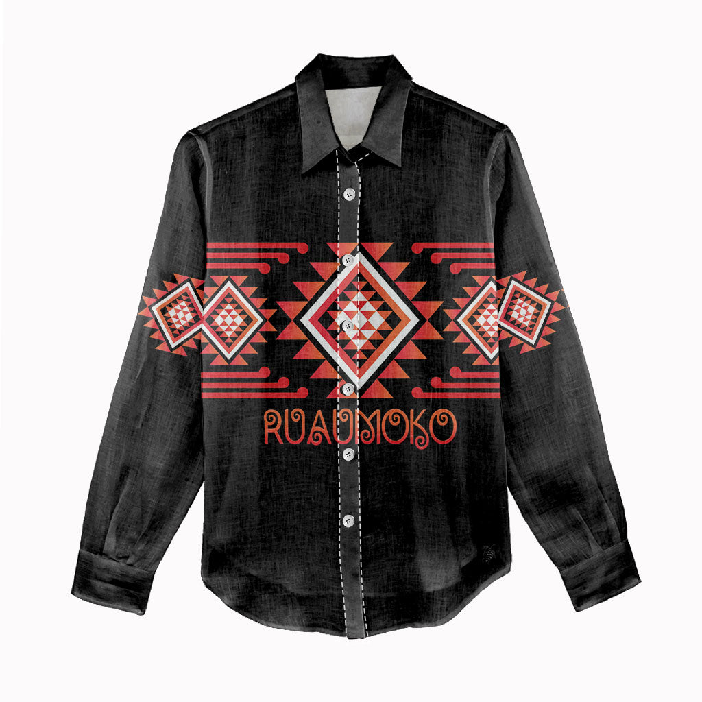 Aotearoa Atua Ruaumoko Personalised Women Casual Shirt Maori Powerful God Taniko Motifs LT14 - Polynesian Pride