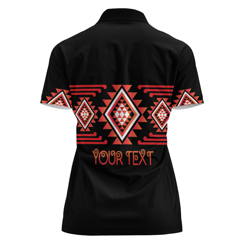 Aotearoa Atua Ruaumoko Personalised Women Polo Shirt Maori Powerful God Taniko Motifs LT14 - Polynesian Pride