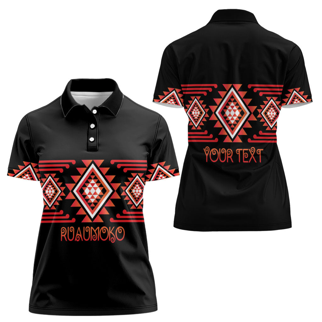 Aotearoa Atua Ruaumoko Personalised Women Polo Shirt Maori Powerful God Taniko Motifs LT14 - Polynesian Pride