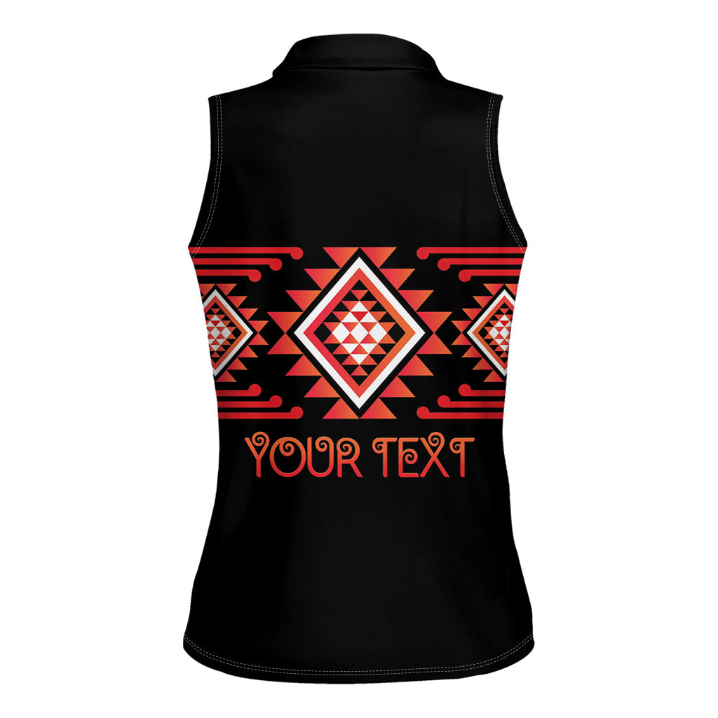 Aotearoa Atua Ruaumoko Personalised Women Sleeveless Polo Shirt Maori Powerful God Taniko Motifs LT14 - Polynesian Pride