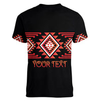 Aotearoa Atua Ruaumoko Personalised Women V-Neck T-Shirt Maori Powerful God Taniko Motifs LT14 - Polynesian Pride