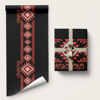 Aotearoa Atua Ruaumoko Wrapping Paper Maori Powerful God Taniko Motifs LT14 58" × 23" Orange - Polynesian Pride
