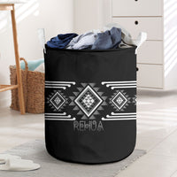 Aotearoa Atua Rehua Laundry Basket Maori God Of Healing Taniko Motifs LT14 Grey - Polynesian Pride