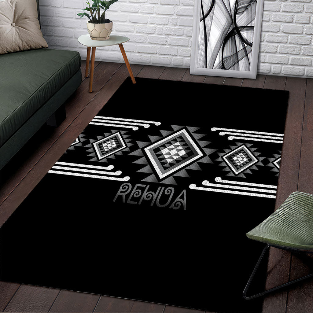 Aotearoa Atua Rehua Area Rug Maori God Of Healing Taniko Motifs LT14 Grey - Polynesian Pride