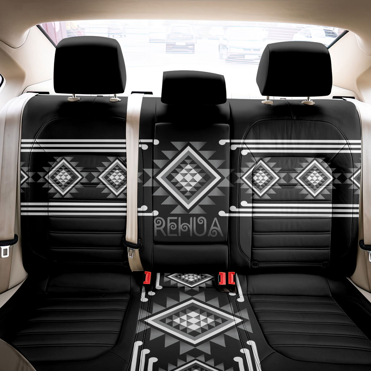 Aotearoa Atua Rehua Back Car Seat Cover Maori God Of Healing Taniko Motifs LT14 - Polynesian Pride