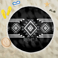 Aotearoa Atua Rehua Beach Blanket Maori God Of Healing Taniko Motifs LT14 One Size 150cm Grey - Polynesian Pride