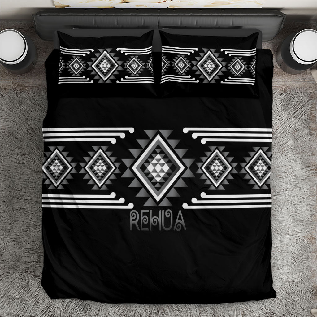 Aotearoa Atua Rehua Bedding Set Maori God Of Healing Taniko Motifs LT14 Grey - Polynesian Pride