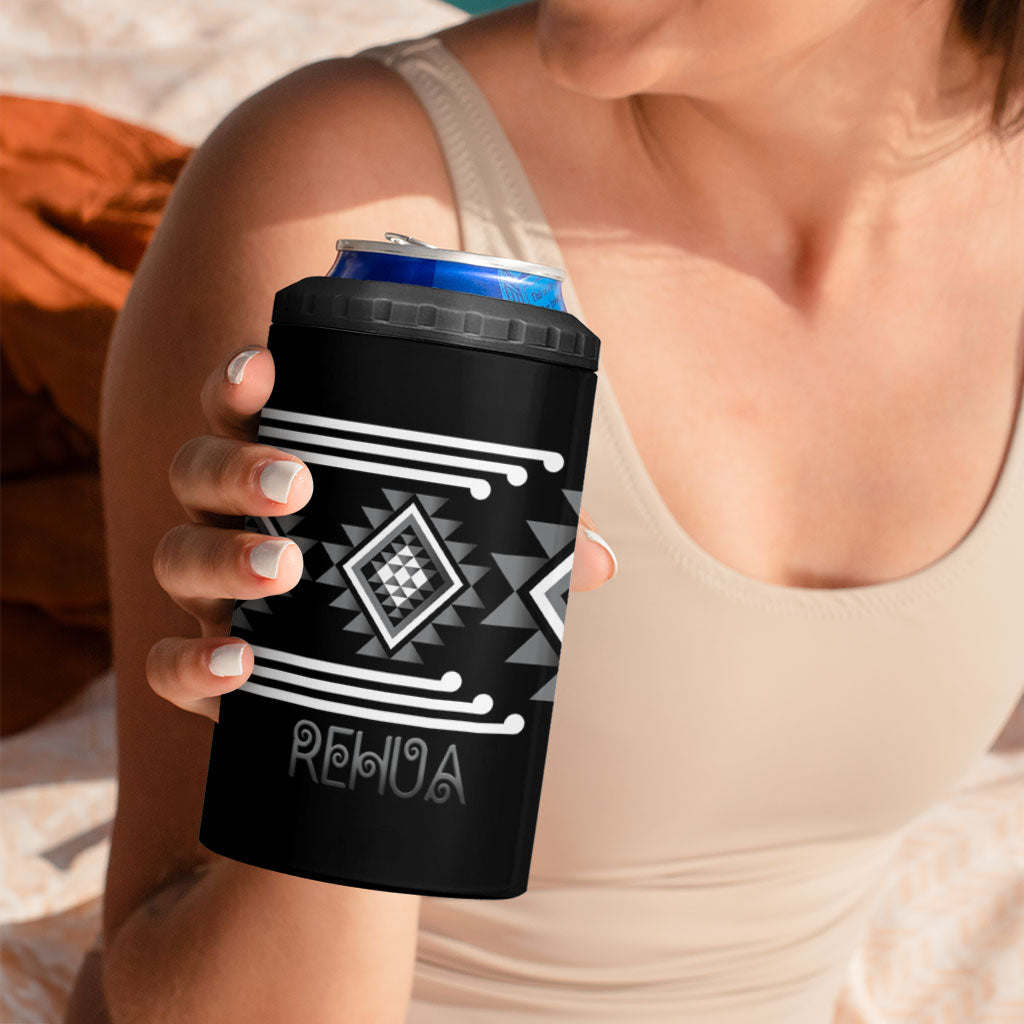 Aotearoa Atua Rehua Personalised 4 in 1 Can Cooler Tumbler Maori God Of Healing Taniko Motifs LT14 - Polynesian Pride
