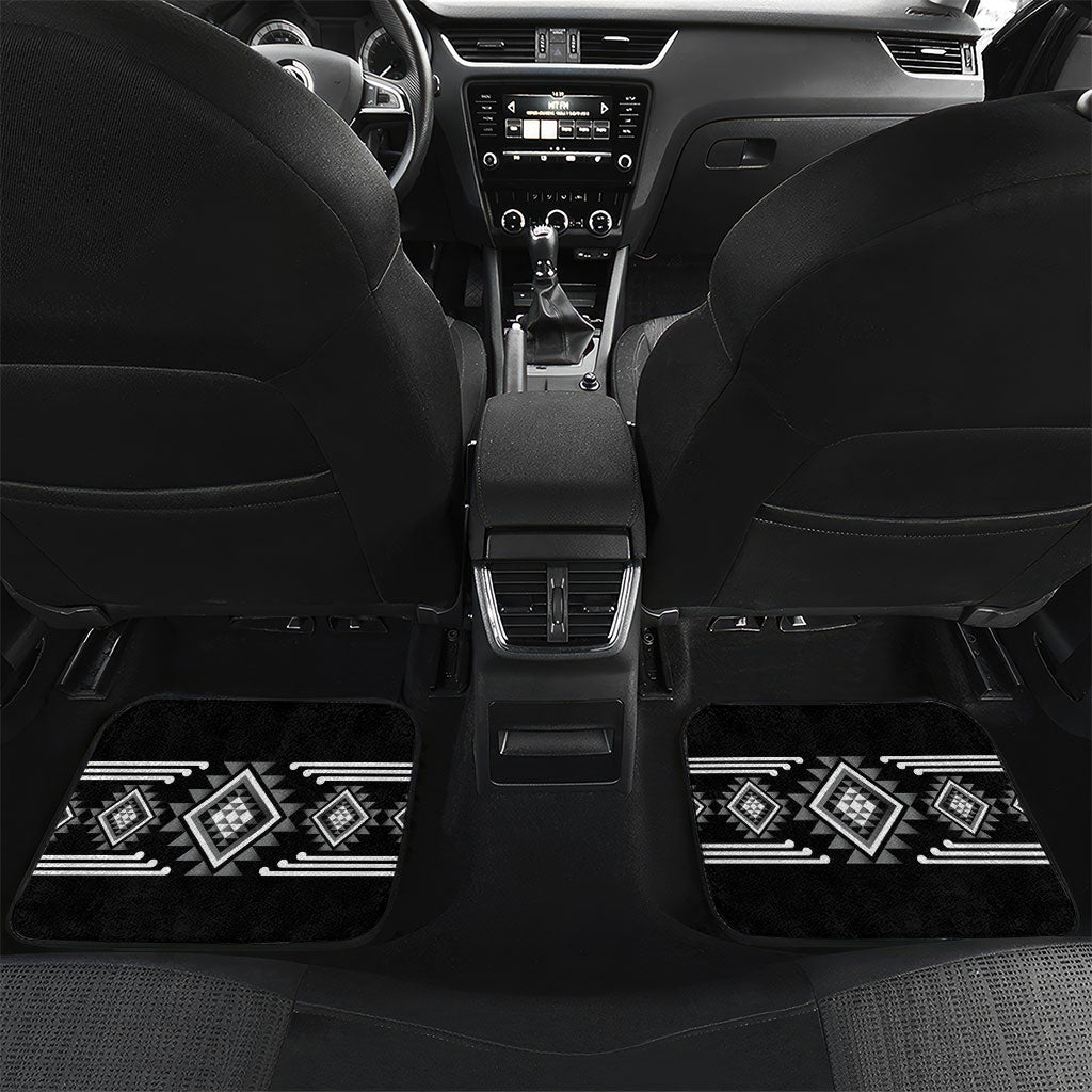 Aotearoa Atua Rehua Personalised Car Mats Maori God Of Healing Taniko Motifs LT14 Set 2pcs - Back Grey - Polynesian Pride