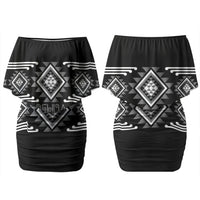 Aotearoa Atua Rehua Personalised Couples Matching Off Shoulder Short Dress and Hawaiian Shirt Maori God Of Healing Taniko Motifs LT14 - Polynesian Pride
