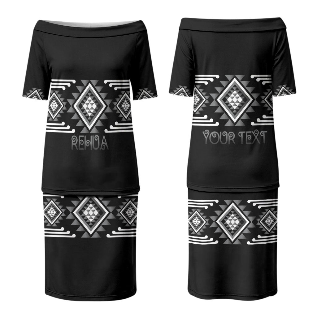 Aotearoa Atua Rehua Personalised Couples Matching Puletasi and Hawaiian Shirt Maori God Of Healing Taniko Motifs LT14 - Polynesian Pride