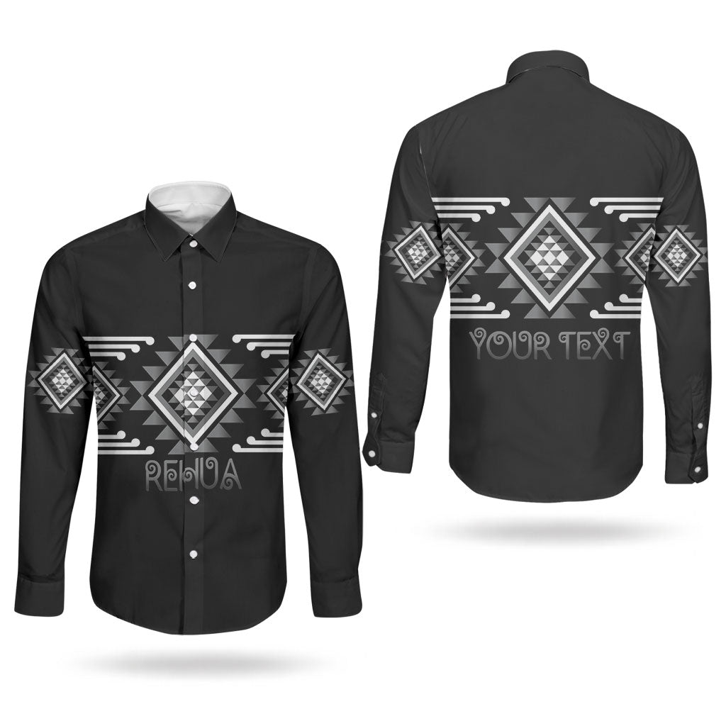 Aotearoa Atua Rehua Personalised Couples Matching Tank Maxi Dress and Long Sleeve Button Shirt Maori God Of Healing Taniko Motifs LT14 - Polynesian Pride