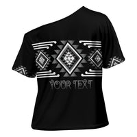 Aotearoa Atua Rehua Personalised Cross Shoulder Shirt Maori God Of Healing Taniko Motifs LT14 - Polynesian Pride