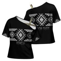 Aotearoa Atua Rehua Personalised Cross Shoulder Shirt Maori God Of Healing Taniko Motifs LT14 - Polynesian Pride
