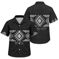 Aotearoa Atua Rehua Personalised Family Matching Off The Shoulder Long Sleeve Dress and Hawaiian Shirt Maori God Of Healing Taniko Motifs LT14 Son's Shirt Grey - Polynesian Pride