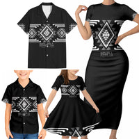 Aotearoa Atua Rehua Personalised Family Matching Short Sleeve Bodycon Dress and Hawaiian Shirt Maori God Of Healing Taniko Motifs LT14 - Polynesian Pride