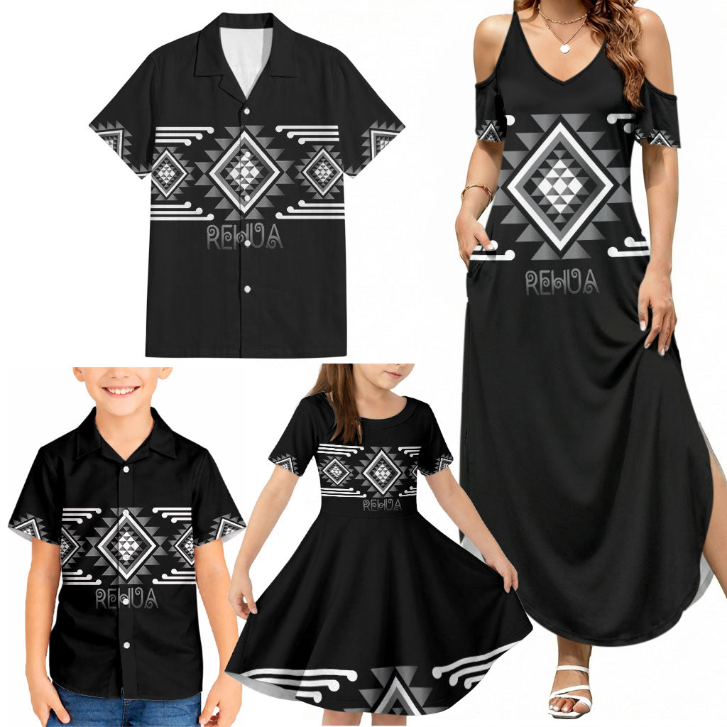 Aotearoa Atua Rehua Personalised Family Matching Summer Maxi Dress and Hawaiian Shirt Maori God Of Healing Taniko Motifs LT14 - Polynesian Pride