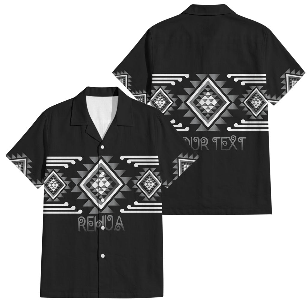 Aotearoa Atua Rehua Personalised Family Matching Tank Maxi Dress and Hawaiian Shirt Maori God Of Healing Taniko Motifs LT14 Dad's Shirt - Short Sleeve Grey - Polynesian Pride
