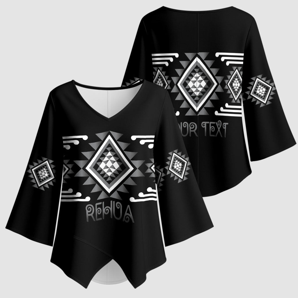 Aotearoa Atua Rehua Personalised Kimono Sleeve Blouse Maori God Of Healing Taniko Motifs LT14 - Polynesian Pride