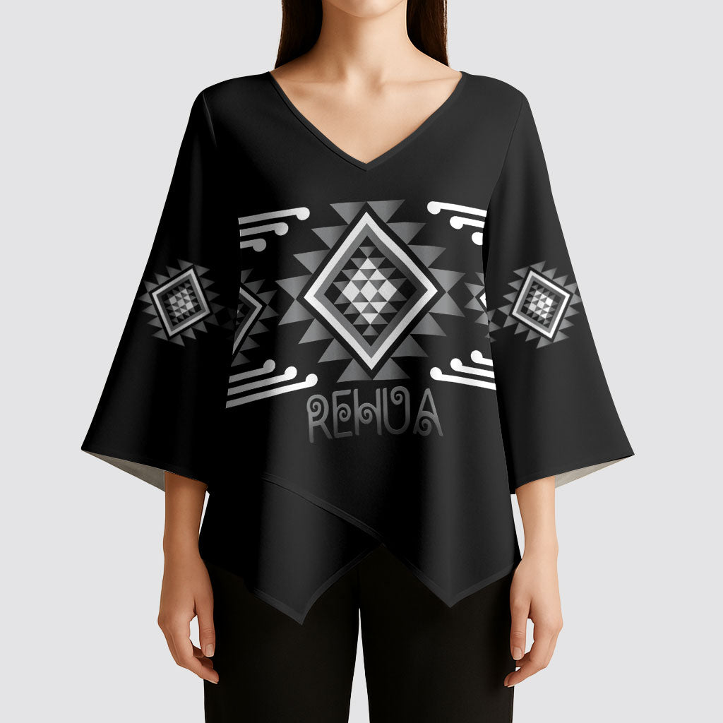 Aotearoa Atua Rehua Personalised Kimono Sleeve Blouse Maori God Of Healing Taniko Motifs LT14 - Polynesian Pride