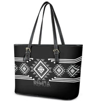 Aotearoa Atua Rehua Leather Tote Bag Maori God Of Healing Taniko Motifs LT14 - Polynesian Pride