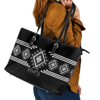 Aotearoa Atua Rehua Leather Tote Bag Maori God Of Healing Taniko Motifs LT14 - Polynesian Pride