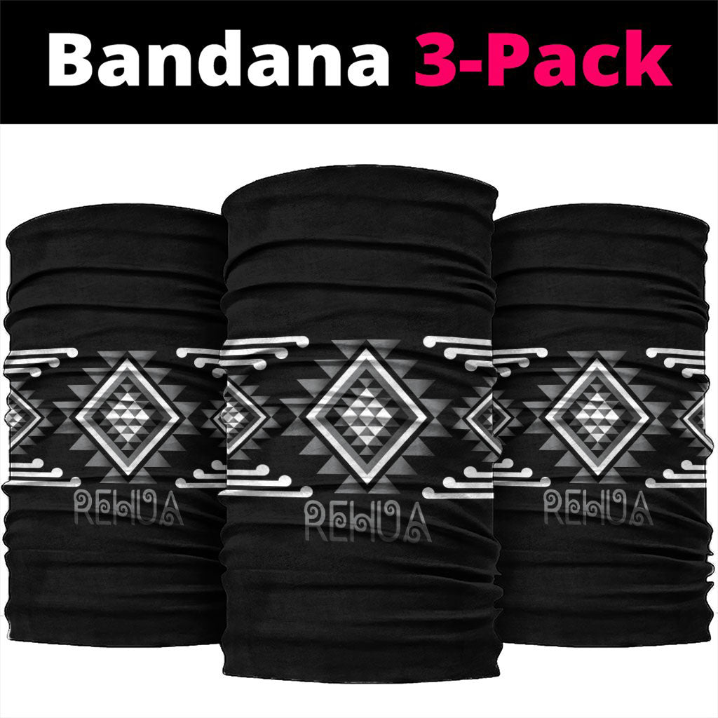 Aotearoa Atua Rehua Neck Gaiter Maori God Of Healing Taniko Motifs LT14 package One Size: 25*50cm Grey - Polynesian Pride