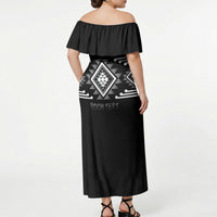 Aotearoa Atua Rehua Personalised Off Shoulder Maxi Dress Maori God Of Healing Taniko Motifs LT14 - Polynesian Pride