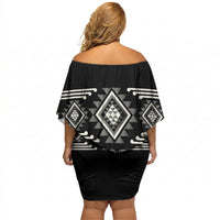 Aotearoa Atua Rehua Personalised Off Shoulder Short Dress Maori God Of Healing Taniko Motifs LT14 - Polynesian Pride