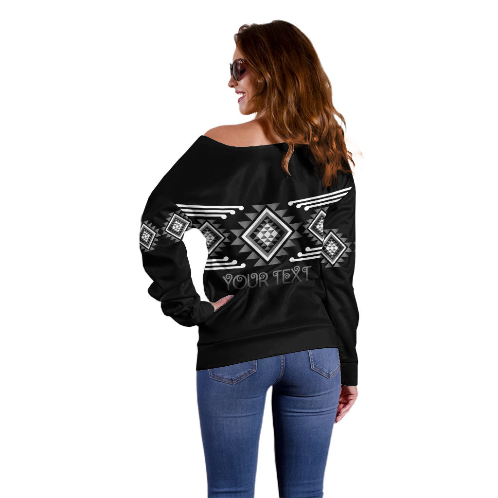 Aotearoa Atua Rehua Personalised Off Shoulder Sweater Maori God Of Healing Taniko Motifs LT14 - Polynesian Pride