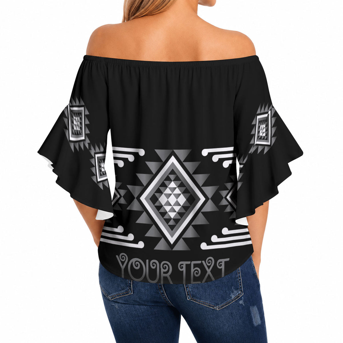 Aotearoa Atua Rehua Personalised Off Shoulder Wrap Waist Top Maori God Of Healing Taniko Motifs LT14 - Polynesian Pride
