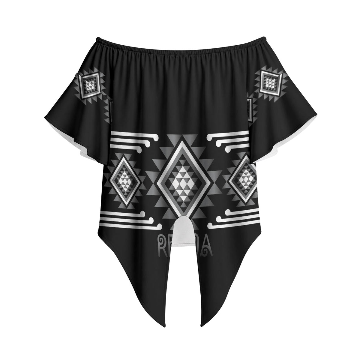 Aotearoa Atua Rehua Personalised Off Shoulder Wrap Waist Top Maori God Of Healing Taniko Motifs LT14 - Polynesian Pride