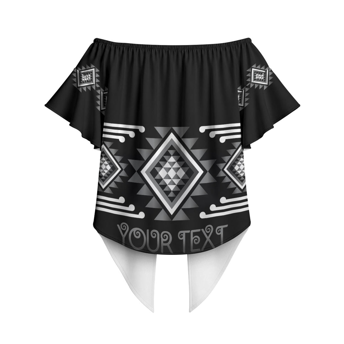 Aotearoa Atua Rehua Personalised Off Shoulder Wrap Waist Top Maori God Of Healing Taniko Motifs LT14 - Polynesian Pride