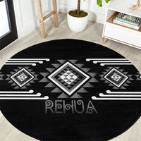 Aotearoa Atua Rehua Round Carpet Maori God Of Healing Taniko Motifs LT14 Grey - Polynesian Pride